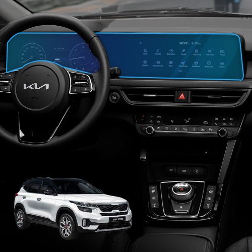 [픽셀아머] 네비게이션 디스플레이 풀커버 초고투명 보호필름 KIA 뉴셀토스