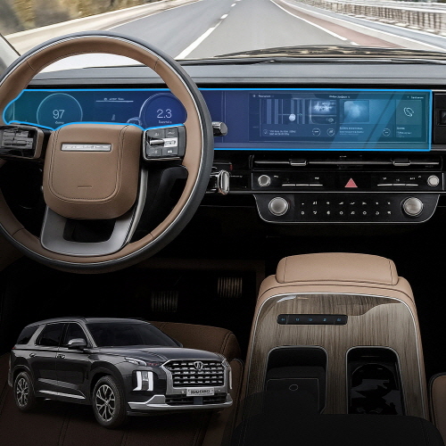 [픽셀아머] 네비게이션 디스플레이 풀커버 초고투명 보호필름 현대 올뉴 펠리세이드 LX3